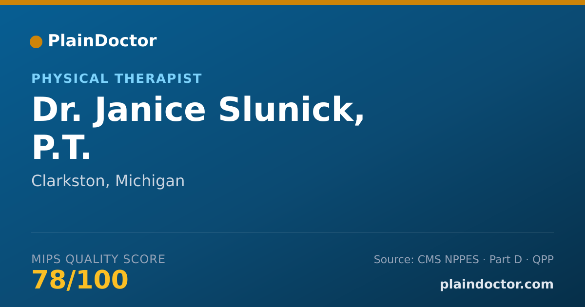 Shareable card for Janice Slunick, P.T. - Physical Therapist, Clarkston, MI