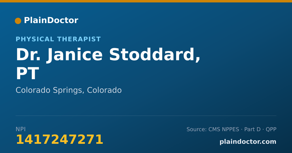 Shareable card for Janice Stoddard, PT - Physical Therapist, Colorado Springs, CO