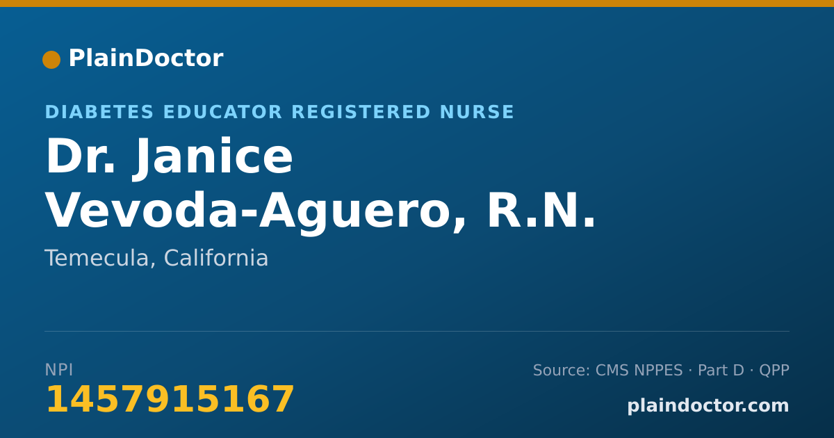 Shareable card for Janice Vevoda-Aguero, R.N. - Diabetes Educator Registered Nurse, Temecula, CA