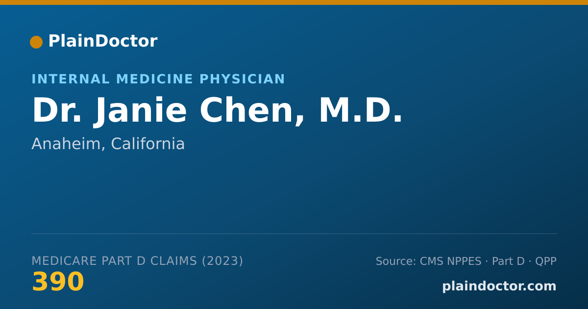 Shareable card for Janie Chen, M.D. - Internal Medicine Physician, Anaheim, CA