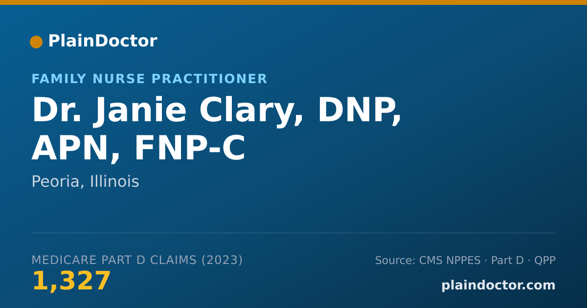 Shareable card for Janie Clary, DNP, APN, FNP-C - Family Nurse Practitioner, Peoria, IL
