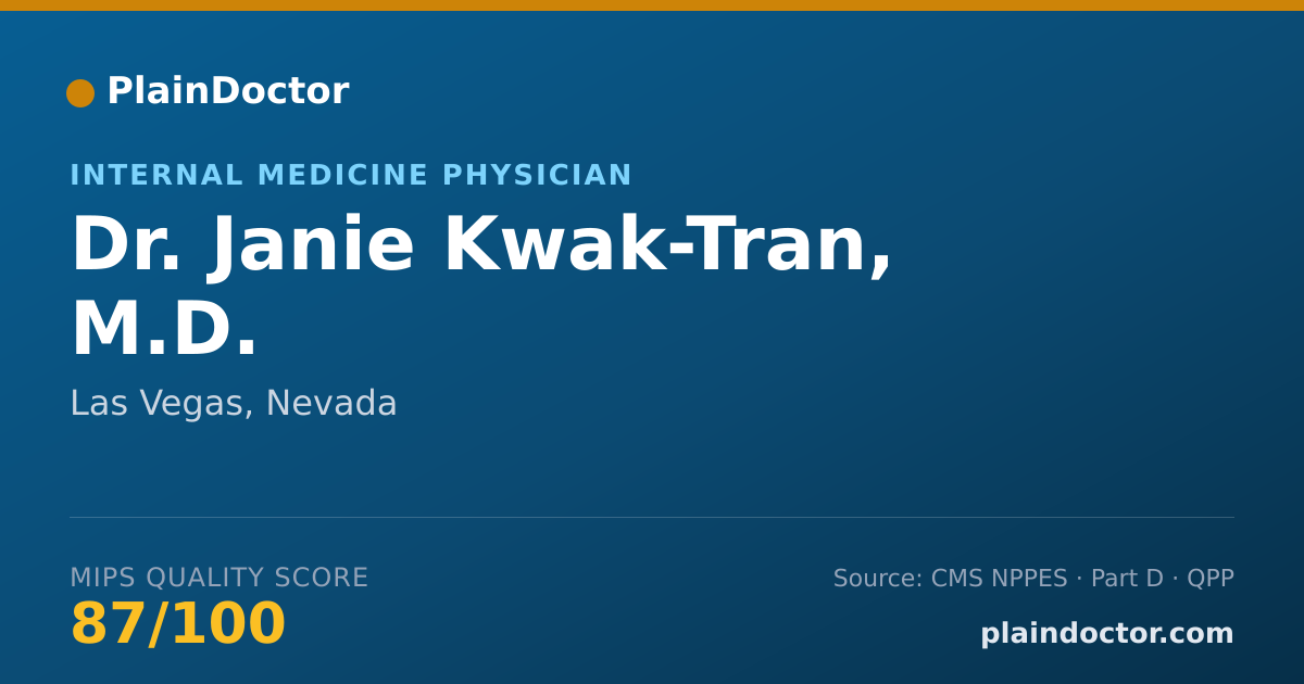 Shareable card for Janie Kwak-Tran, M.D. - Internal Medicine Physician, Las Vegas, NV