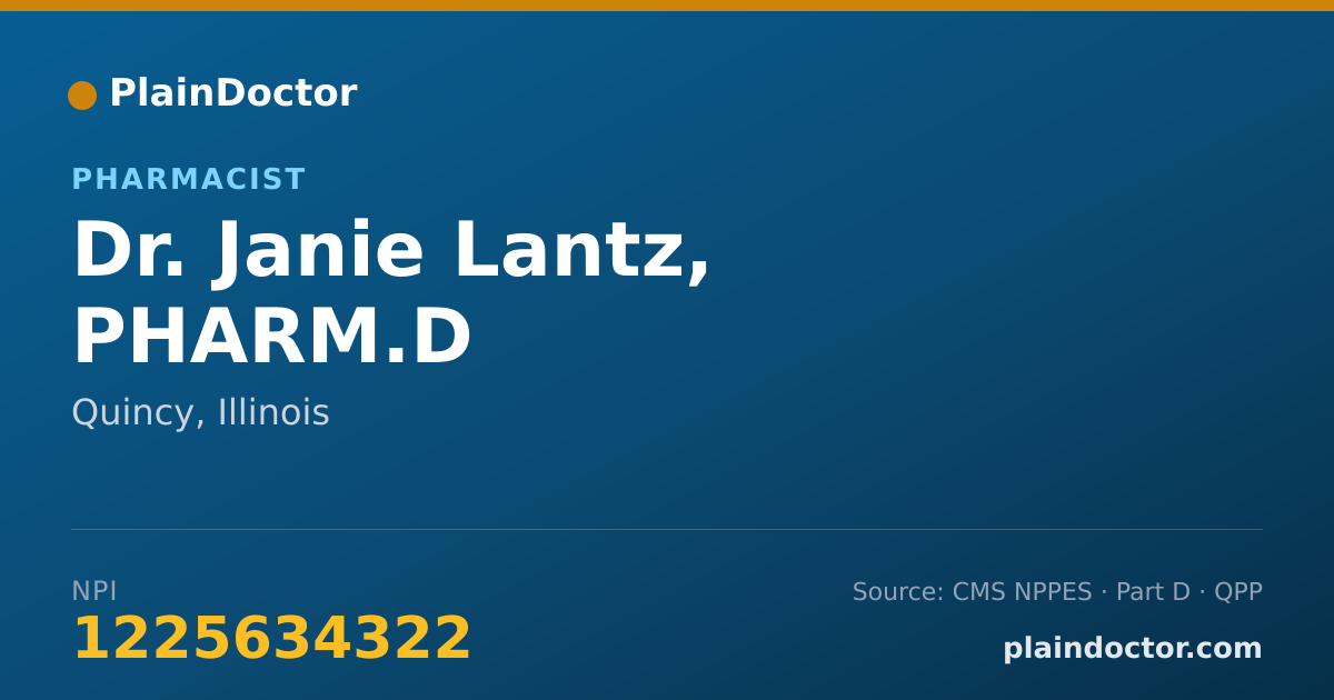 Shareable card for Janie Lantz, PHARM.D - Pharmacist, Quincy, IL