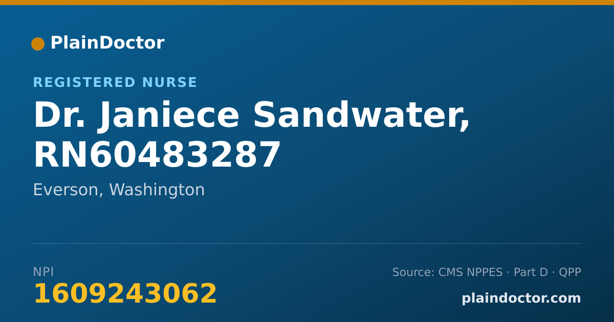 Shareable card for Janiece Sandwater, RN60483287 - Registered Nurse, Everson, WA