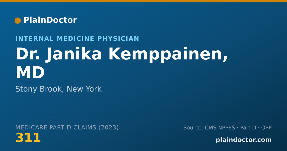 Shareable card for Janika Kemppainen, MD - Internal Medicine Physician, Stony Brook, NY