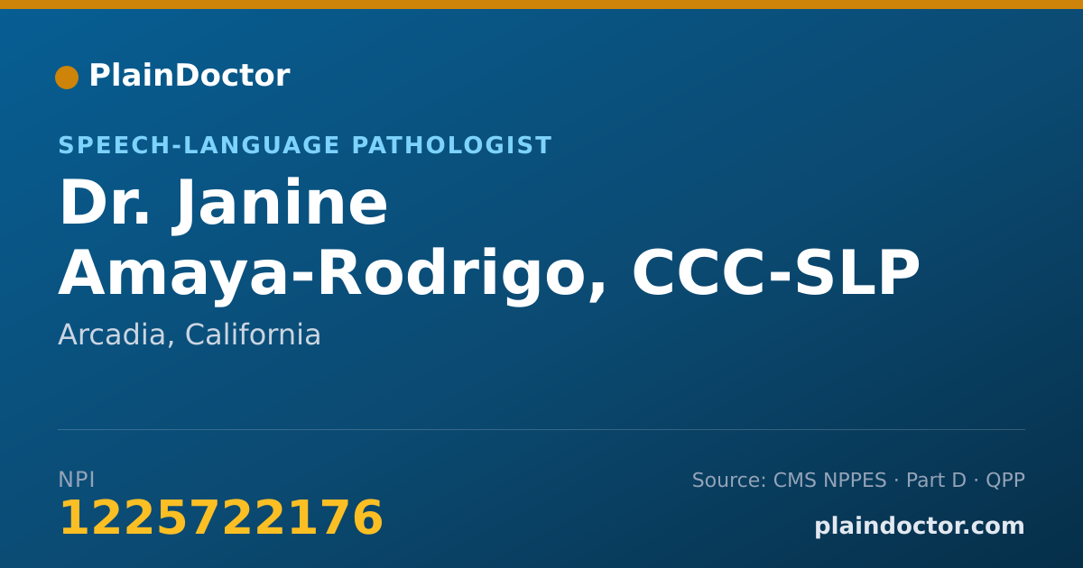 Shareable card for Janine Amaya-Rodrigo, CCC-SLP - Speech-Language Pathologist, Arcadia, CA