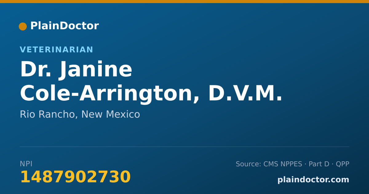 Shareable card for Janine Cole-Arrington, D.V.M. - Veterinarian, Rio Rancho, NM