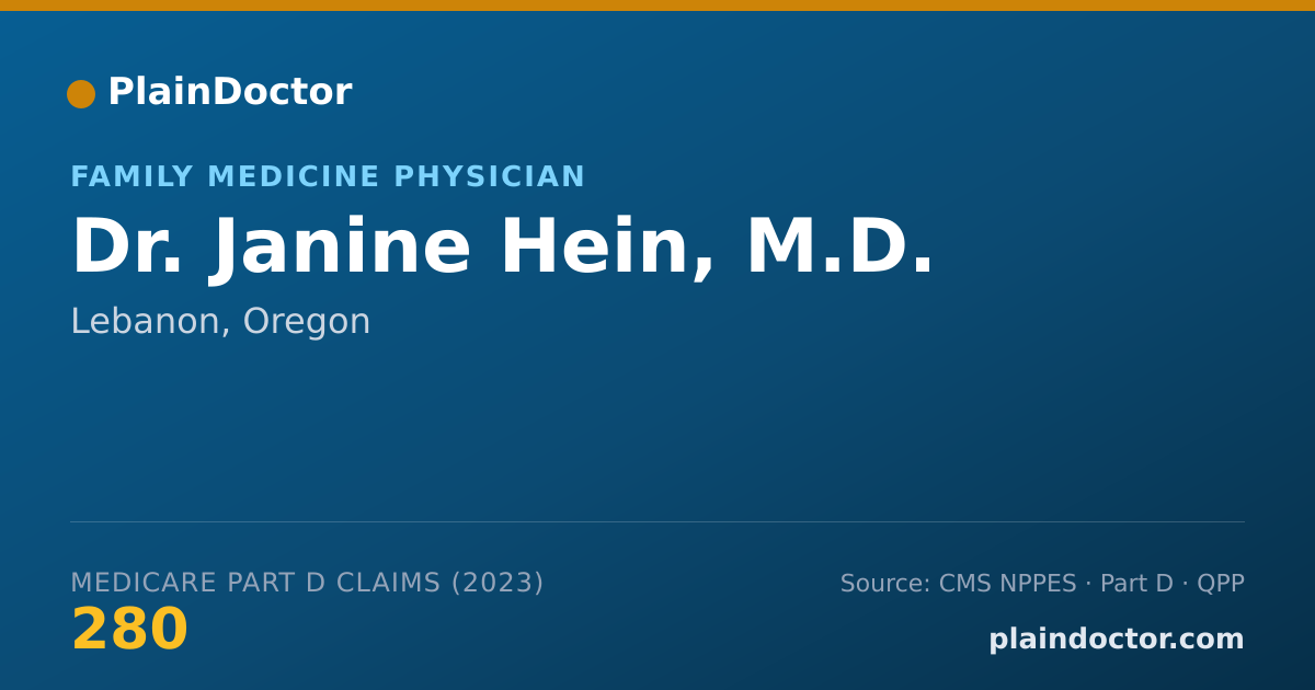 Shareable card for Janine Hein, M.D. - Family Medicine Physician, Lebanon, OR