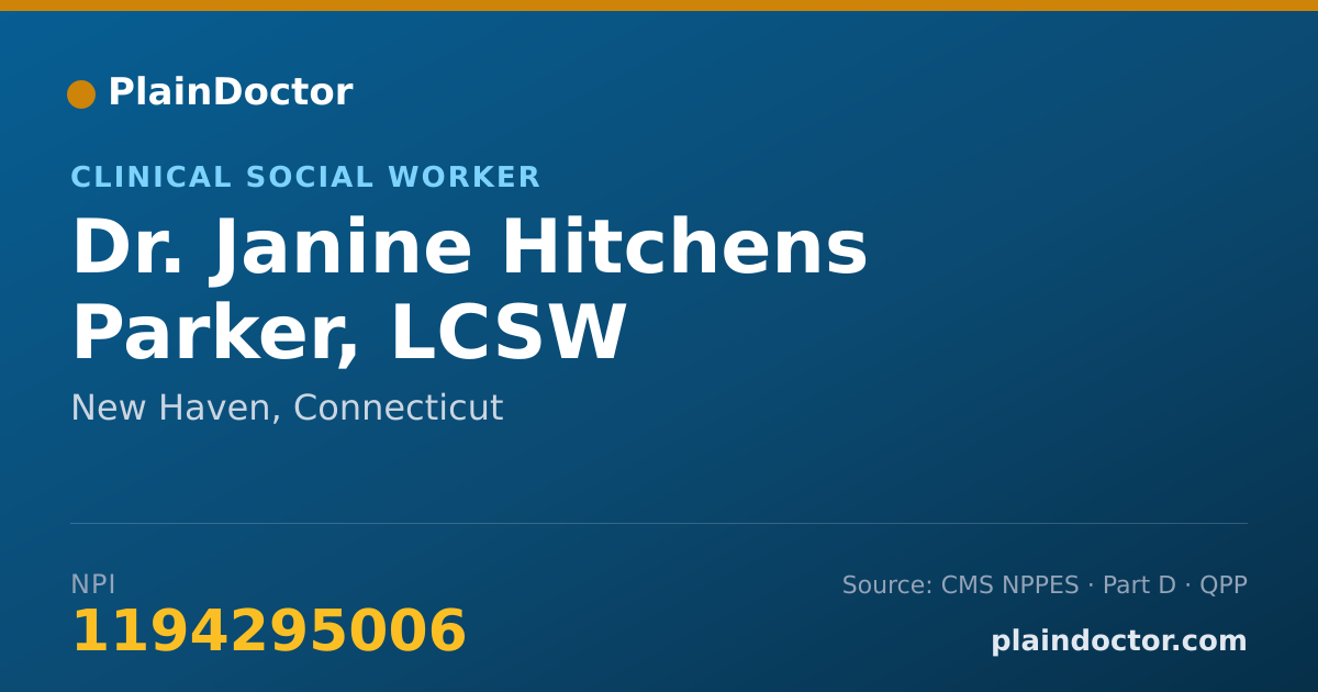 Shareable card for Janine Hitchens Parker, LCSW - Clinical Social Worker, New Haven, CT