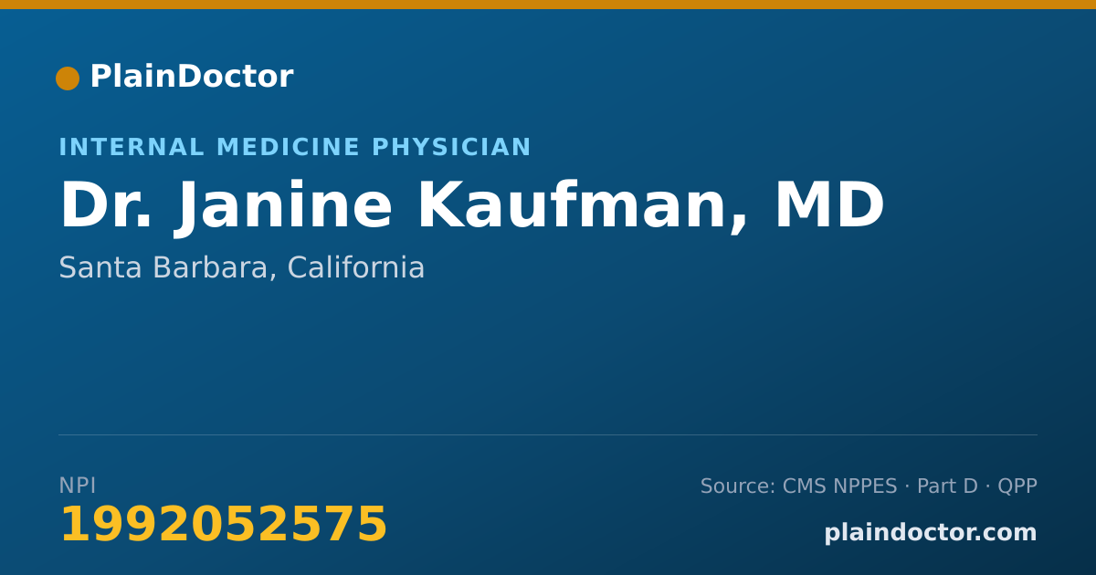 Shareable card for Janine Kaufman, MD - Internal Medicine Physician, Santa Barbara, CA