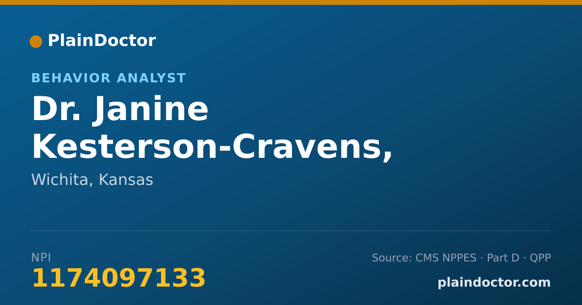 Shareable card for Janine Kesterson-Cravens, PH.D, BCBA-D - Behavior Analyst, Wichita, KS