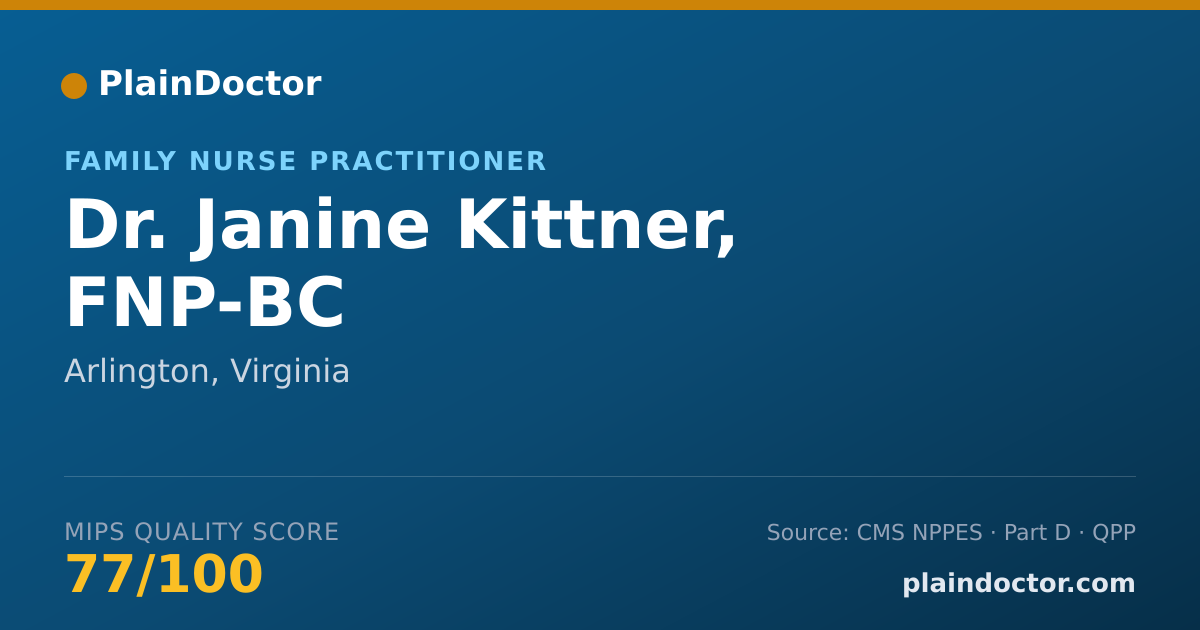 Shareable card for Janine Kittner, FNP-BC - Family Nurse Practitioner, Arlington, VA