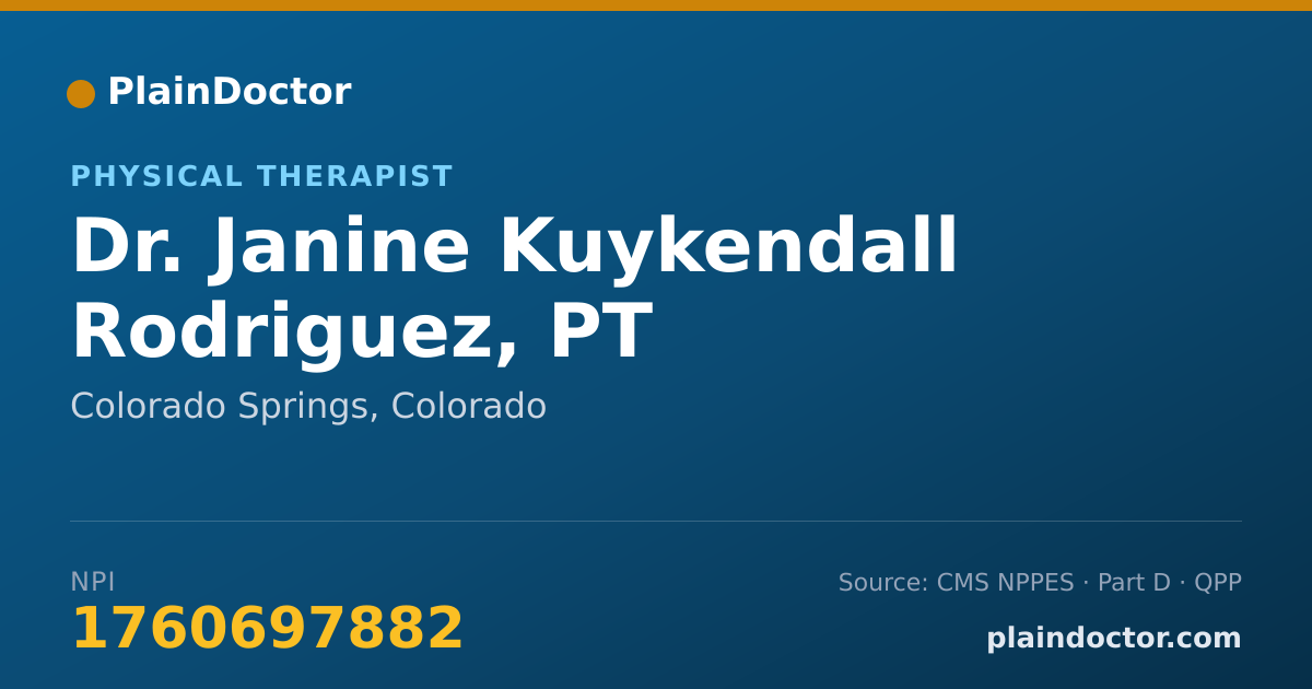 Shareable card for Janine Kuykendall Rodriguez, PT - Physical Therapist, Colorado Springs, CO