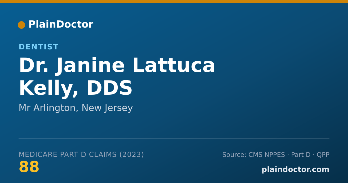 Shareable card for Janine Lattuca Kelly, DDS - Dentist, Mr Arlington, NJ