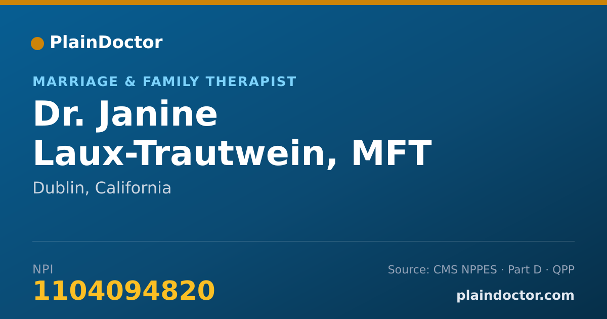 Shareable card for Janine Laux-Trautwein, MFT - Marriage & Family Therapist, Dublin, CA