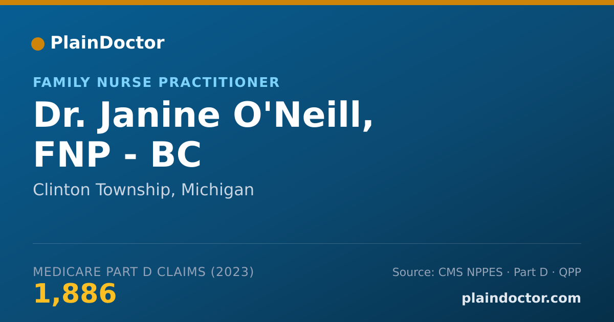 Shareable card for Janine O'Neill, FNP - BC - Family Nurse Practitioner, Clinton Township, MI