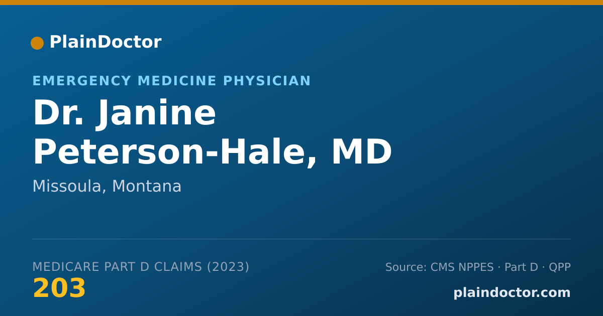 Shareable card for Janine Peterson-Hale, MD - Emergency Medicine Physician, Missoula, MT