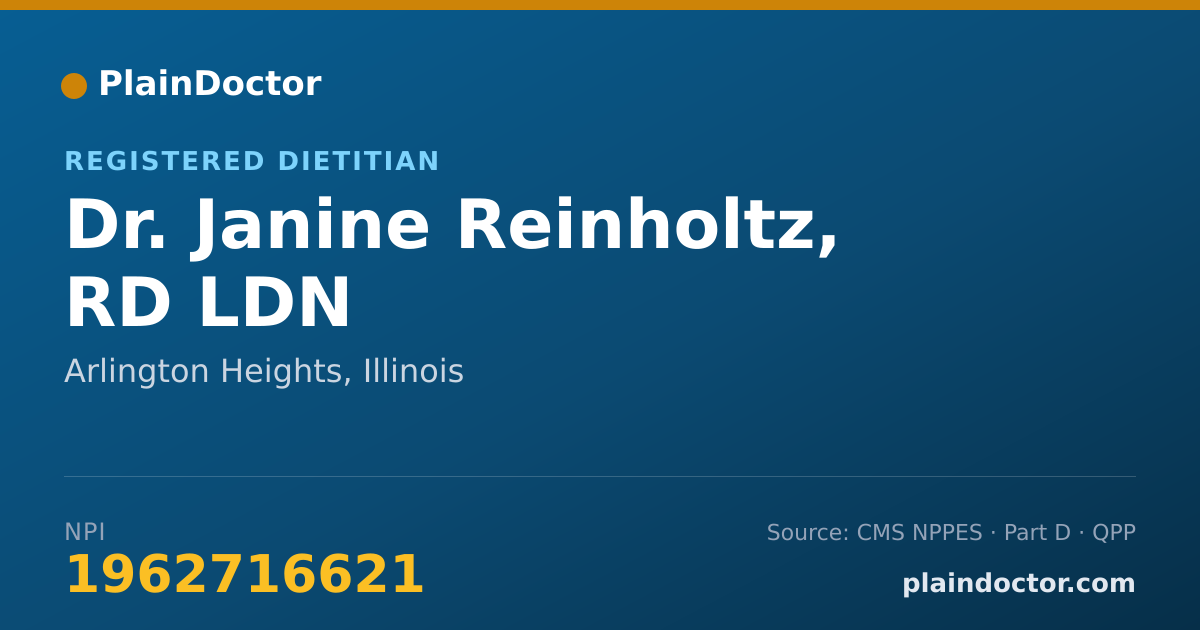 Shareable card for Janine Reinholtz, RD LDN - Registered Dietitian, Arlington Heights, IL