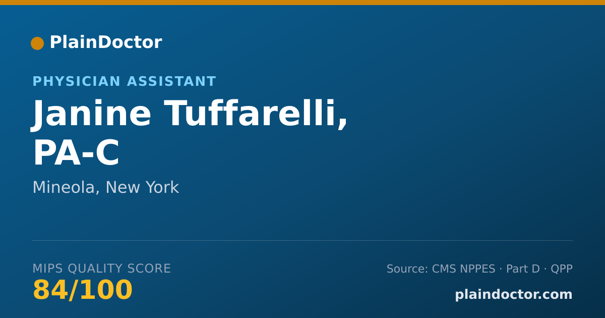 Shareable card for Janine Tuffarelli, PA-C - Physician Assistant, Mineola, NY