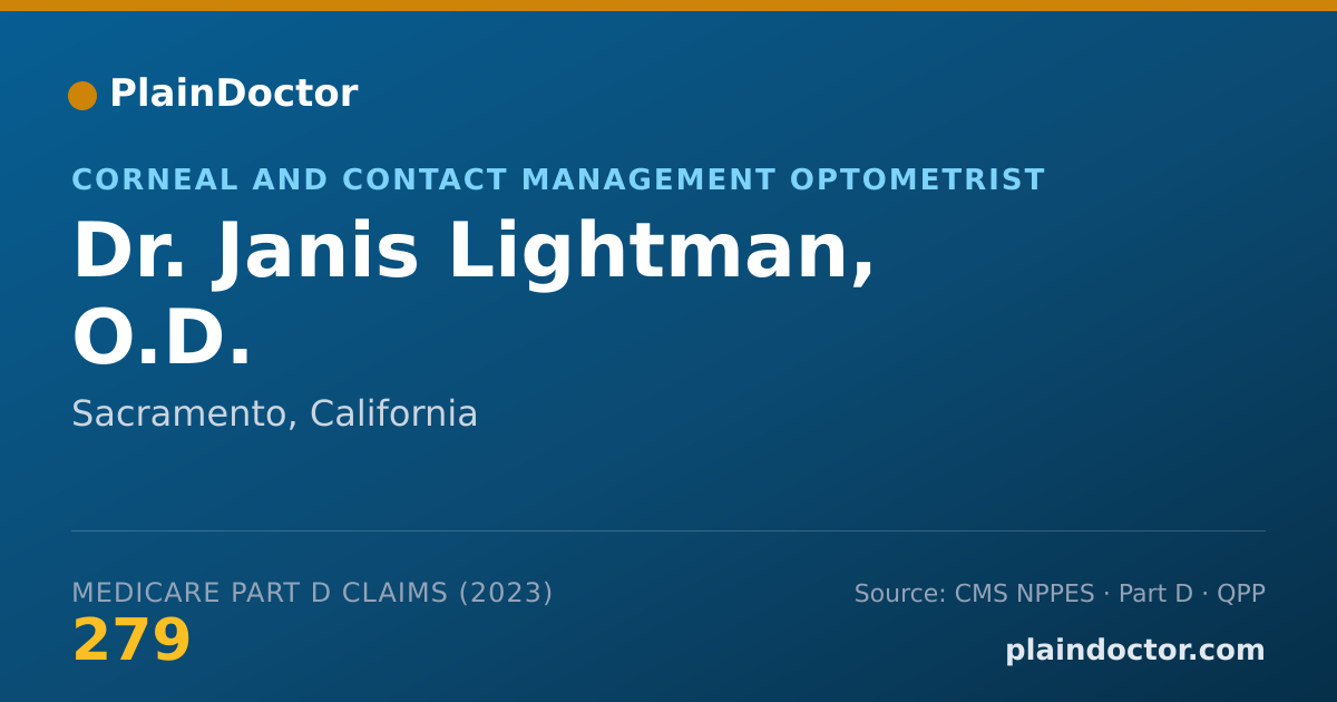 Shareable card for Janis Lightman, O.D. - Corneal and Contact Management Optometrist, Sacramento, CA