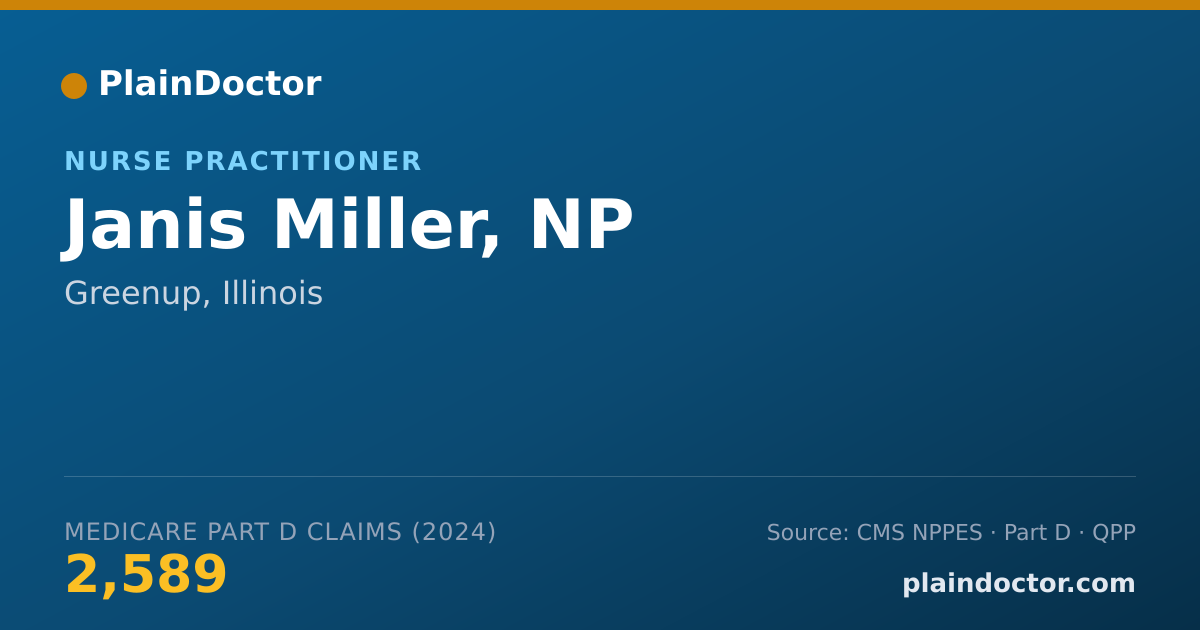 Shareable card for Janis Miller, NP - Family Nurse Practitioner, Greenup, IL