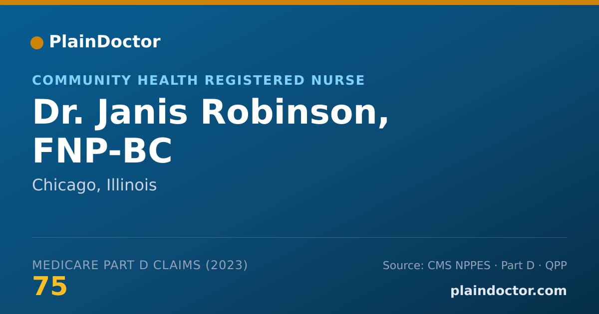 Shareable card for Janis Robinson, FNP-BC - Community Health Registered Nurse, Chicago, IL