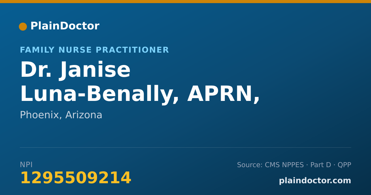 Shareable card for Janise Luna-Benally, APRN, FNP - Family Nurse Practitioner, Phoenix, AZ