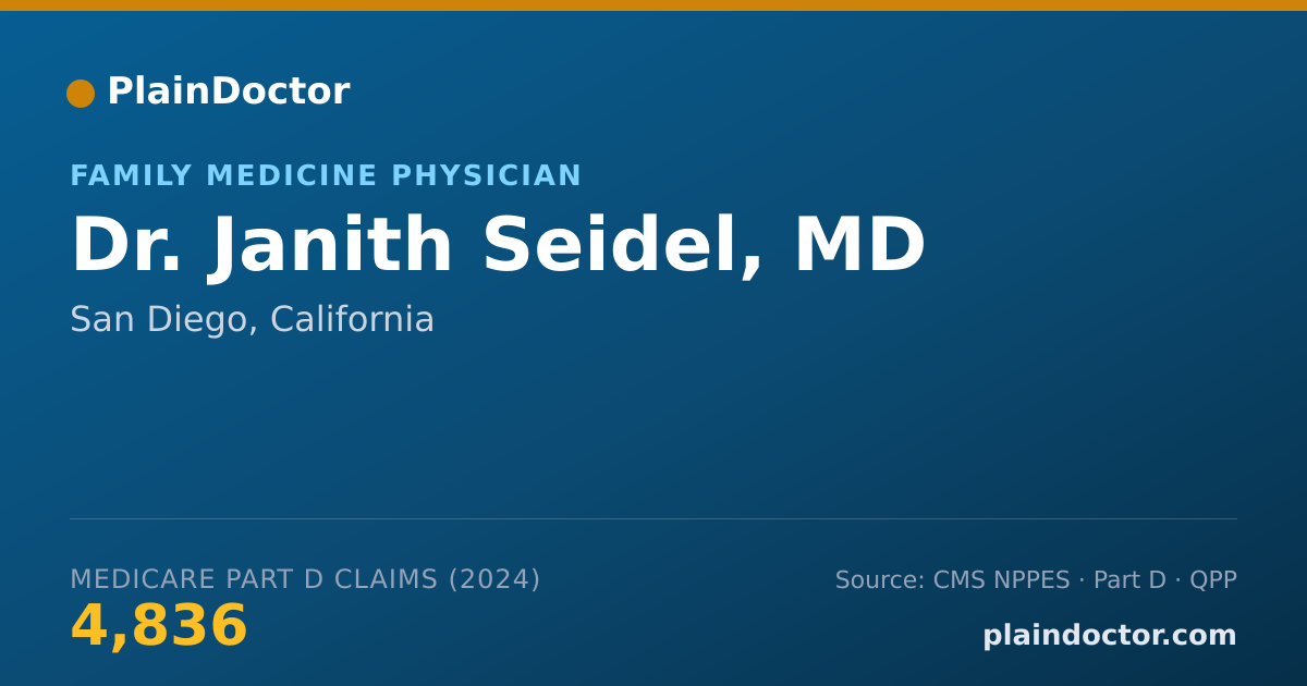 Shareable card for Janith Seidel, MD - Family Medicine Physician, San Diego, CA