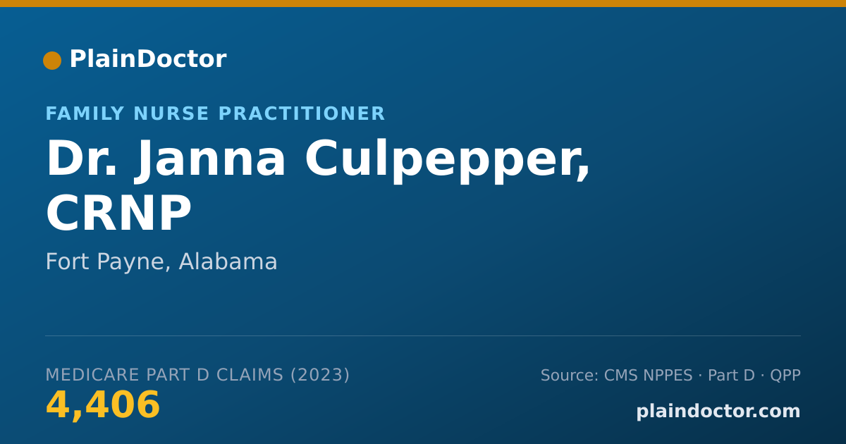 Shareable card for Janna Culpepper, CRNP - Family Nurse Practitioner, Fort Payne, AL