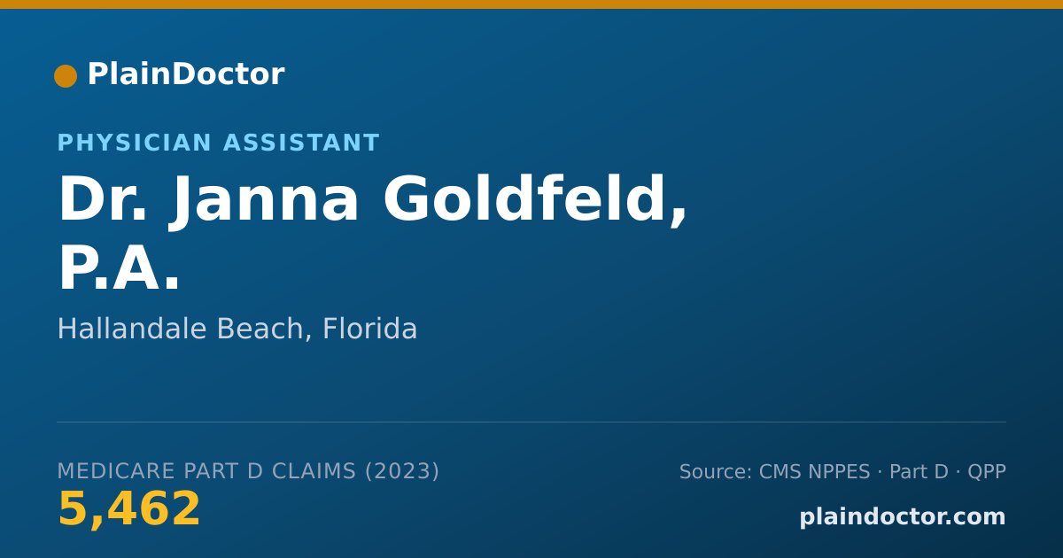 Shareable card for Janna Goldfeld, P.A. - Physician Assistant, Hallandale Beach, FL