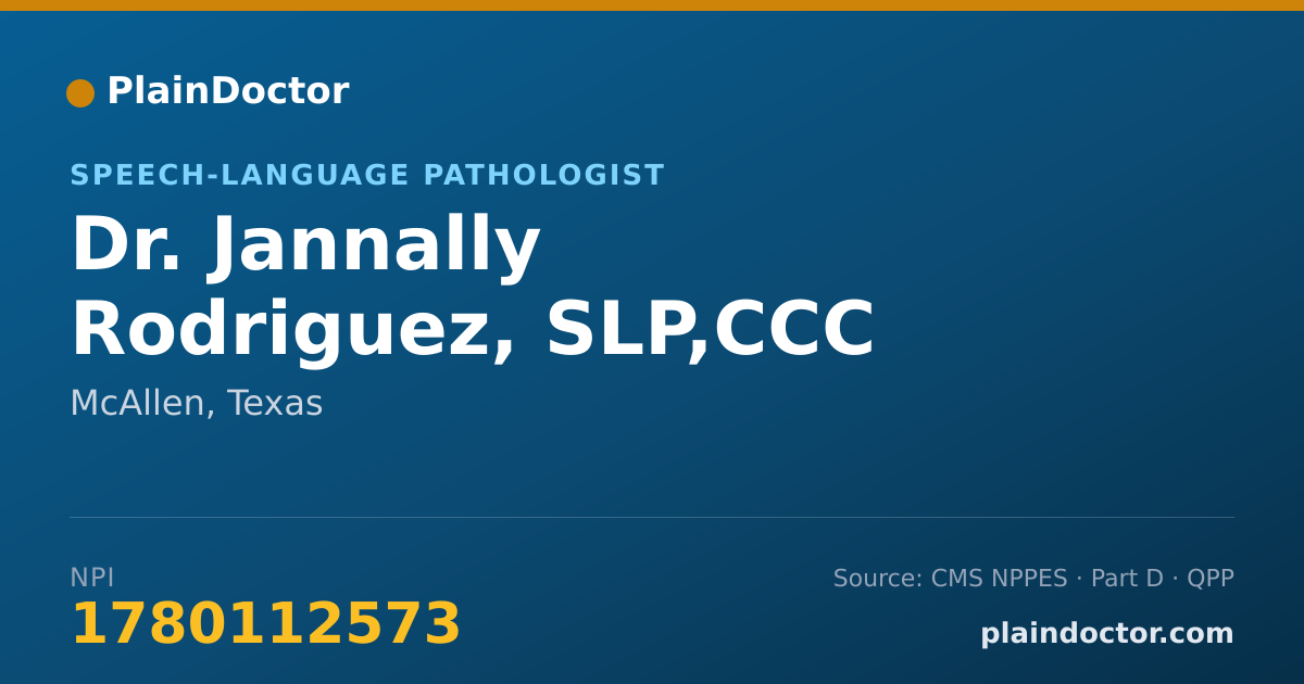 Shareable card for Jannally Rodriguez, SLP,CCC - Speech-Language Pathologist, McAllen, TX