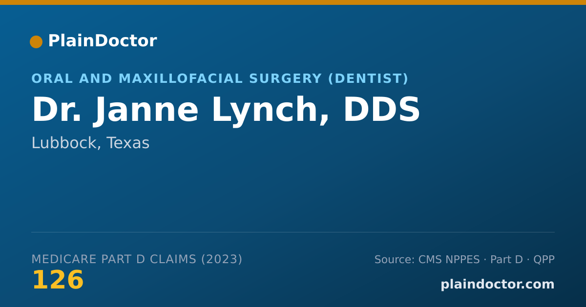 Shareable card for Janne Lynch, DDS - Oral and Maxillofacial Surgery (Dentist), Lubbock, TX