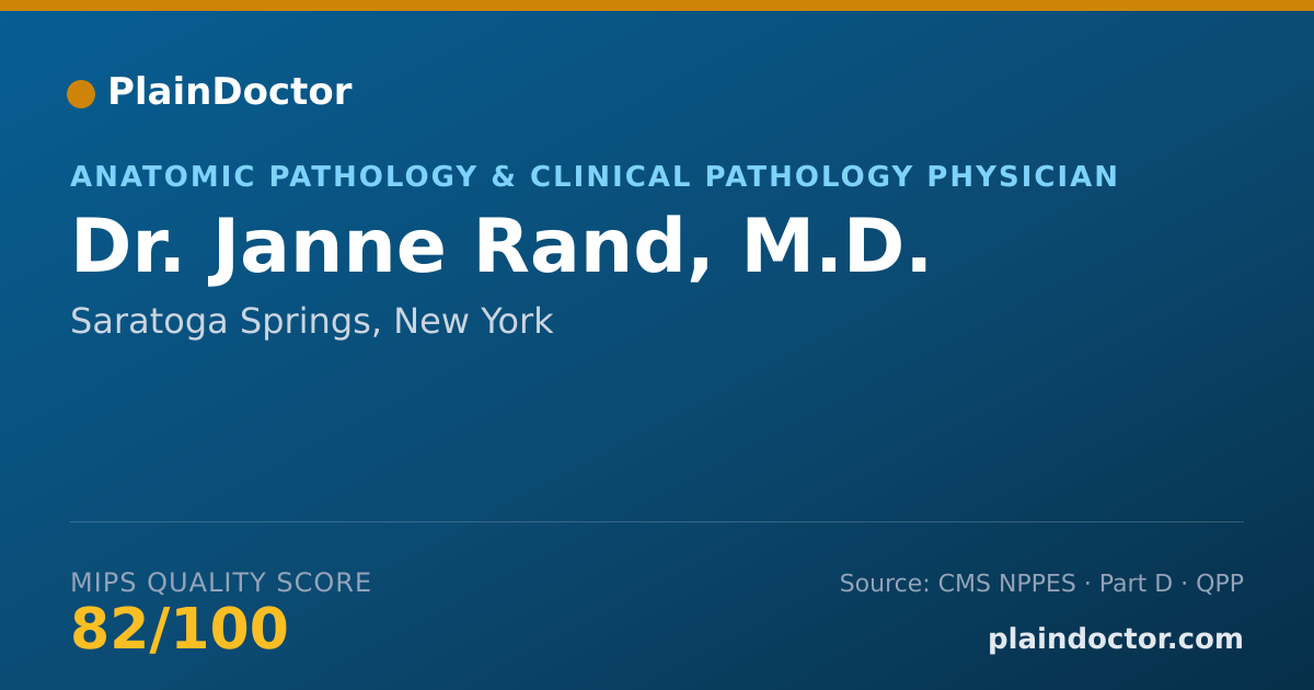 Shareable card for Janne Rand, M.D. - Anatomic Pathology & Clinical Pathology Physician, Saratoga Springs, NY