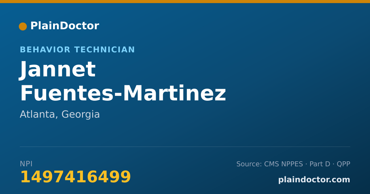 Shareable card for Jannet Fuentes-Martinez - Behavior Technician, Atlanta, GA