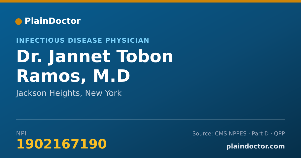 Shareable card for Jannet Tobon Ramos, M.D - Infectious Disease Physician, Jackson Heights, NY
