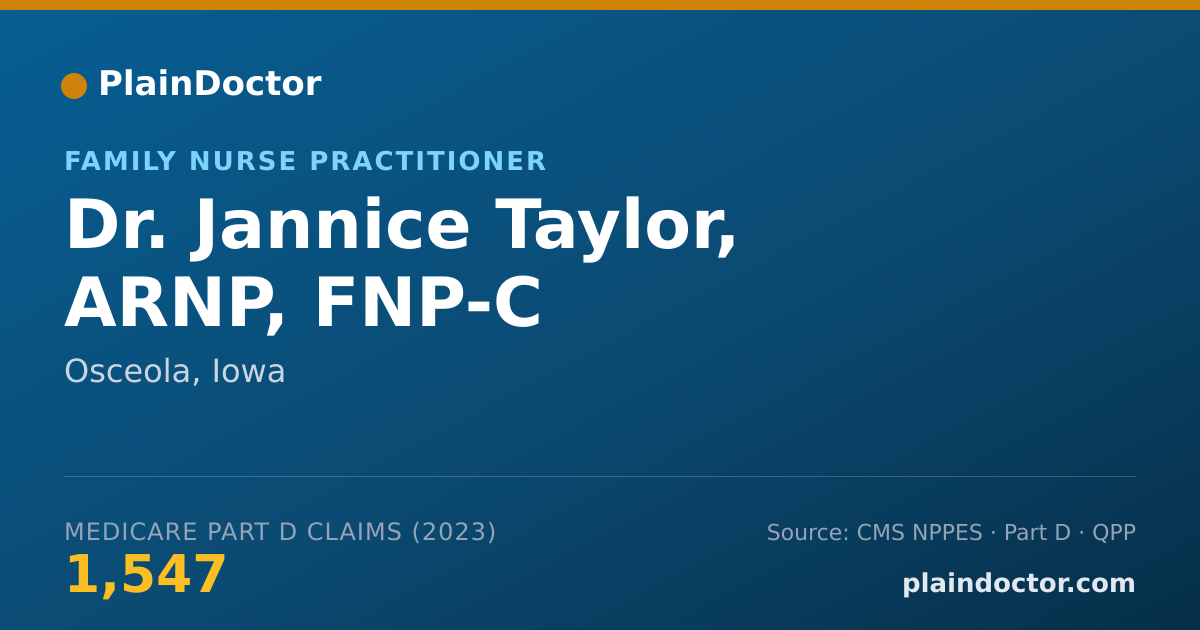 Shareable card for Jannice Taylor, ARNP, FNP-C - Family Nurse Practitioner, Osceola, IA