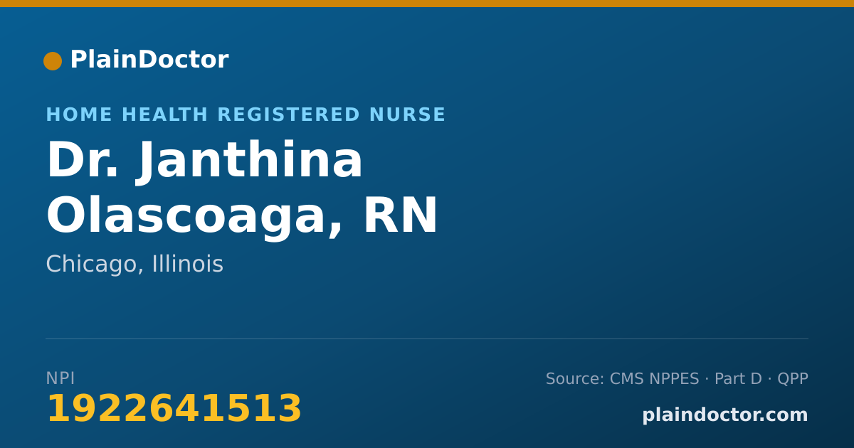 Shareable card for Janthina Olascoaga, RN - Home Health Registered Nurse, Chicago, IL