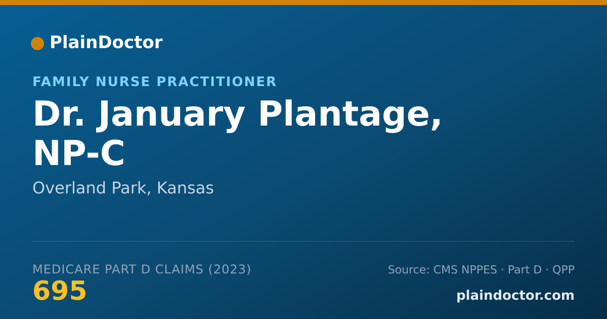 Shareable card for January Plantage, NP-C - Family Nurse Practitioner, Overland Park, KS