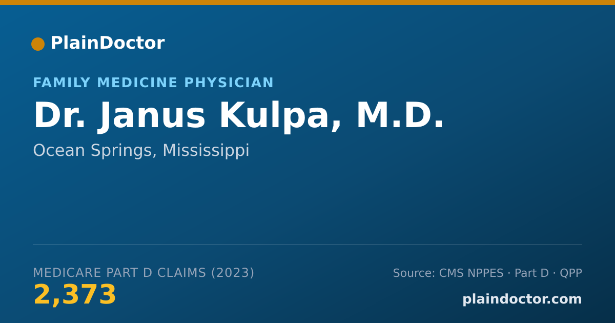 Shareable card for Janus Kulpa, M.D. - Family Medicine Physician, Ocean Springs, MS