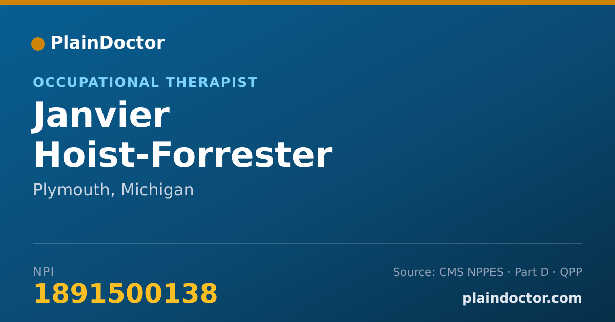 Shareable card for Janvier Hoist-Forrester - Occupational Therapist, Plymouth, MI