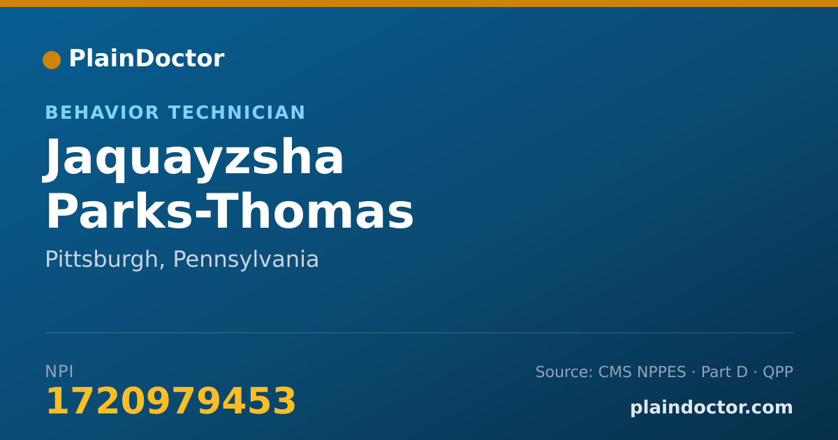 Shareable card for Jaquayzsha Parks-Thomas - Behavior Technician, Pittsburgh, PA