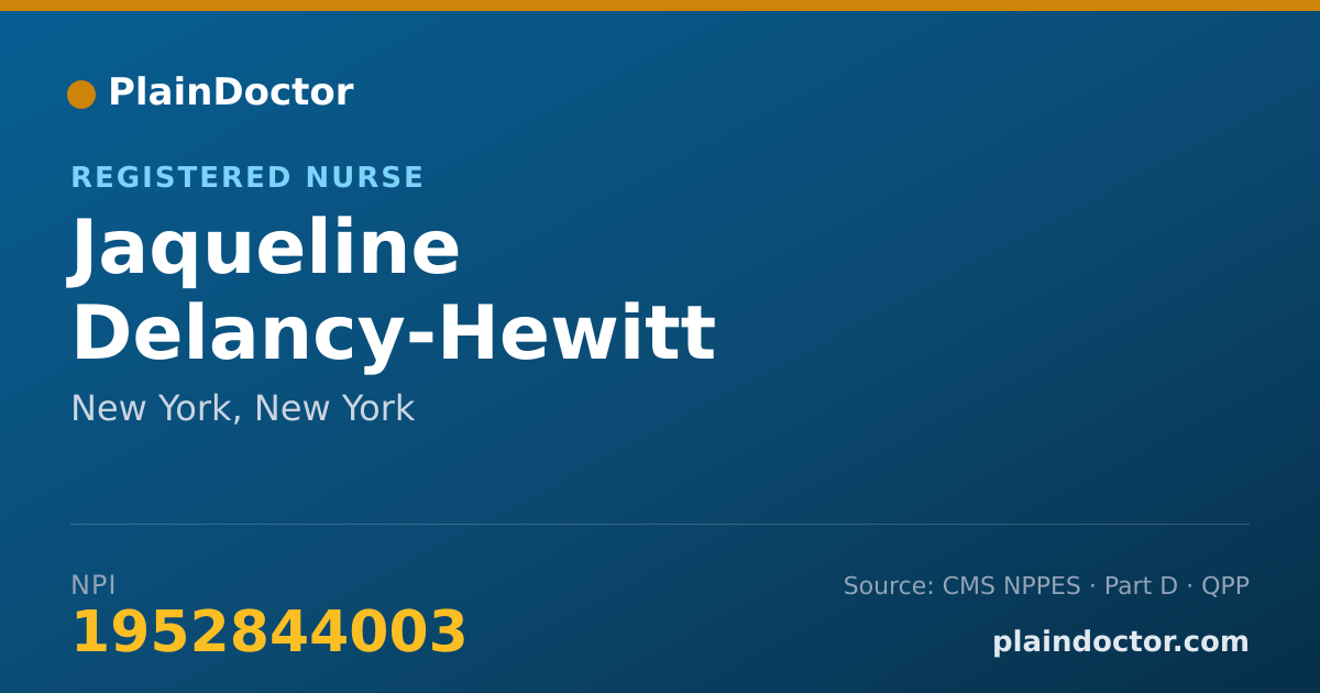 Shareable card for Jaqueline Delancy-Hewitt - Registered Nurse, New York, NY