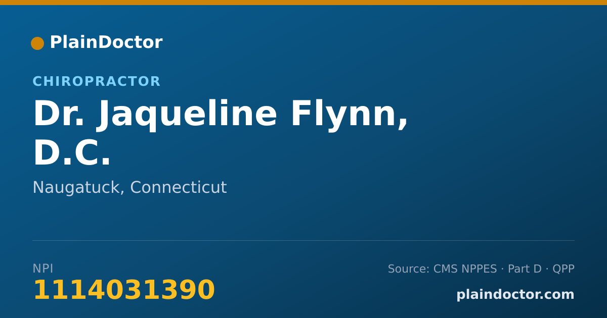 Shareable card for Jaqueline Flynn, D.C. - Chiropractor, Naugatuck, CT