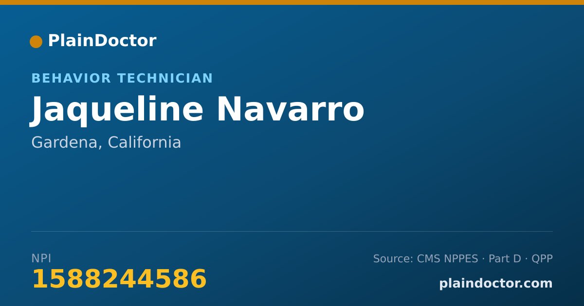 Shareable card for Jaqueline Navarro - Behavior Technician, Gardena, CA
