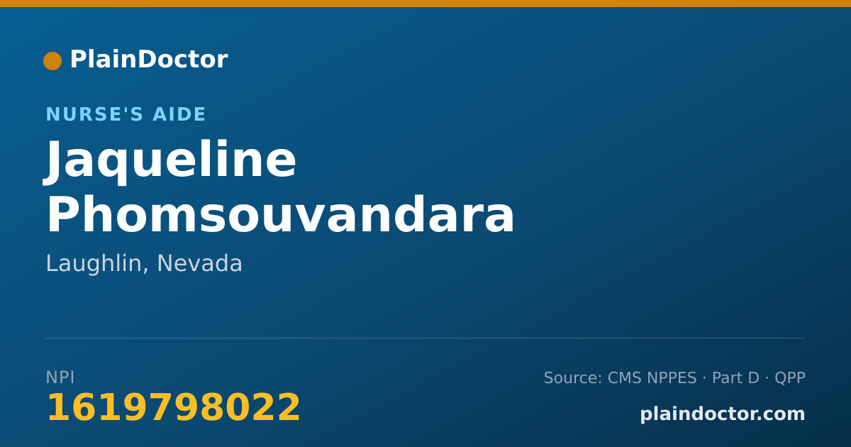 Shareable card for Jaqueline Phomsouvandara - Nurse's Aide, Laughlin, NV
