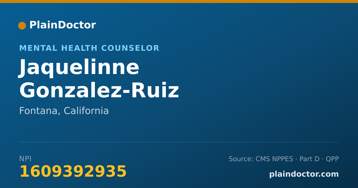 Shareable card for Jaquelinne Gonzalez-Ruiz - Mental Health Counselor, Fontana, CA