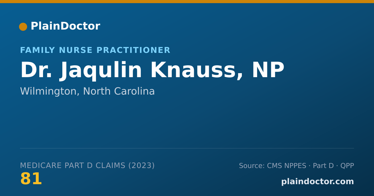 Shareable card for Jaqulin Knauss, NP - Family Nurse Practitioner, Wilmington, NC