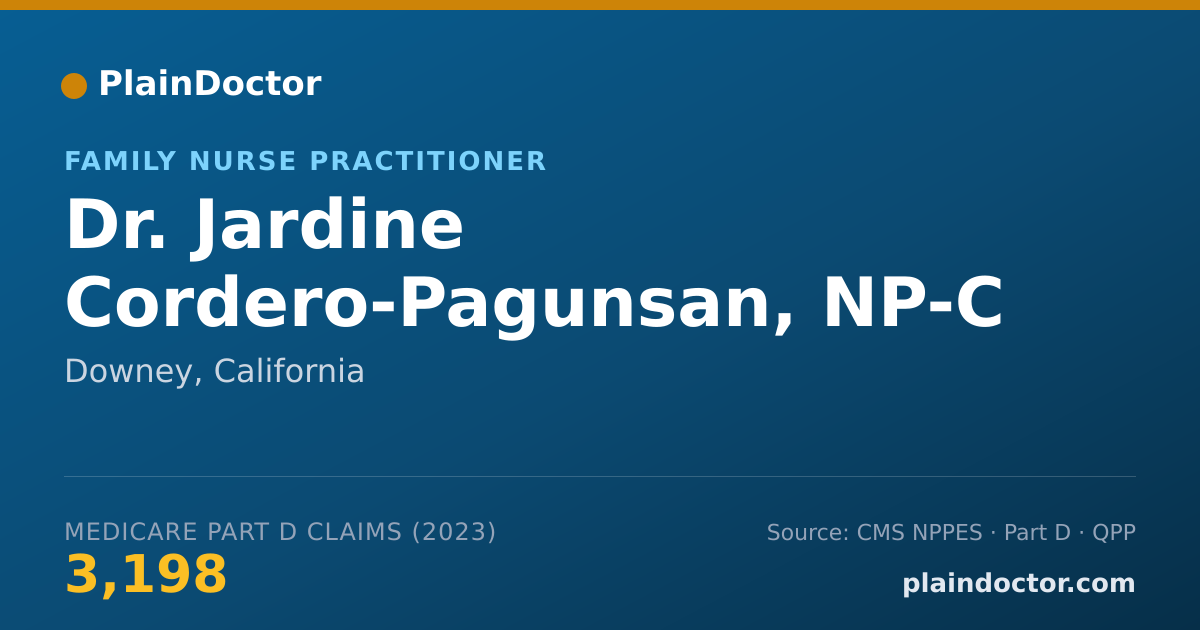 Shareable card for Jardine Cordero-Pagunsan, NP-C - Family Nurse Practitioner, Downey, CA