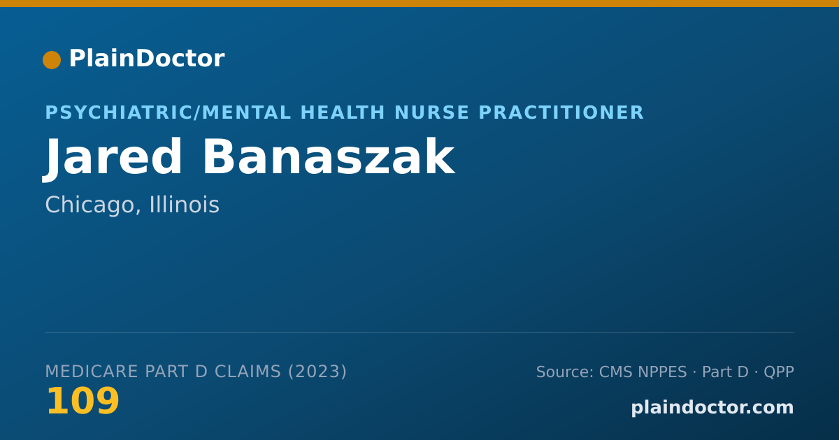 Shareable card for Jared Banaszak - Psychiatric/Mental Health Nurse Practitioner, Chicago, IL