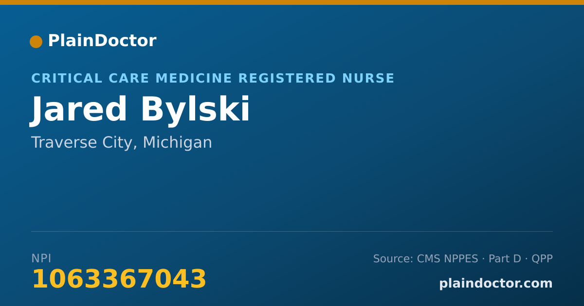 Shareable card for Jared Bylski - Critical Care Medicine Registered Nurse, Traverse City, MI
